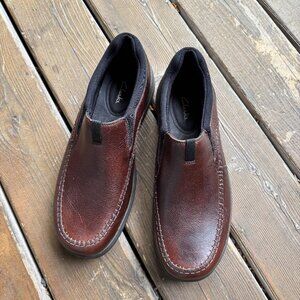 NEW Clarks Brown Leather Portland 2 Easy Slip On Comfy Loafers in Men's 11.5W